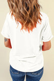 Letter Graphic Round Neck Short Sleeve T-Shirt - felvior