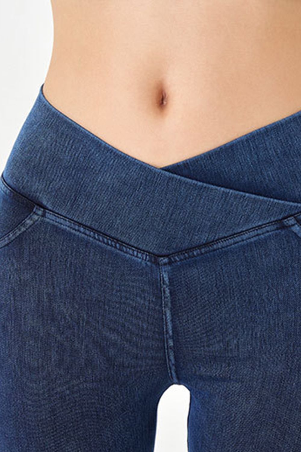 Basic Bae Asymmetrical Waist Denim Shorts with Pockets - felvior