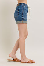 Judy Blue Full Size High Rise Cuff Denim Shorts Plus Size