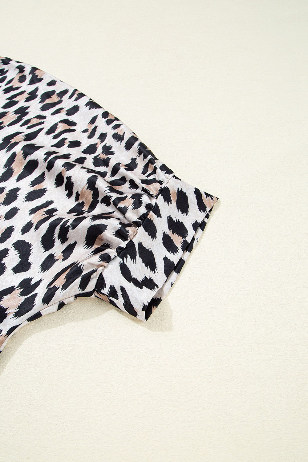 Leopard Print Buttoned 3/4 Sleeve Loose Fit Shirt - felvior