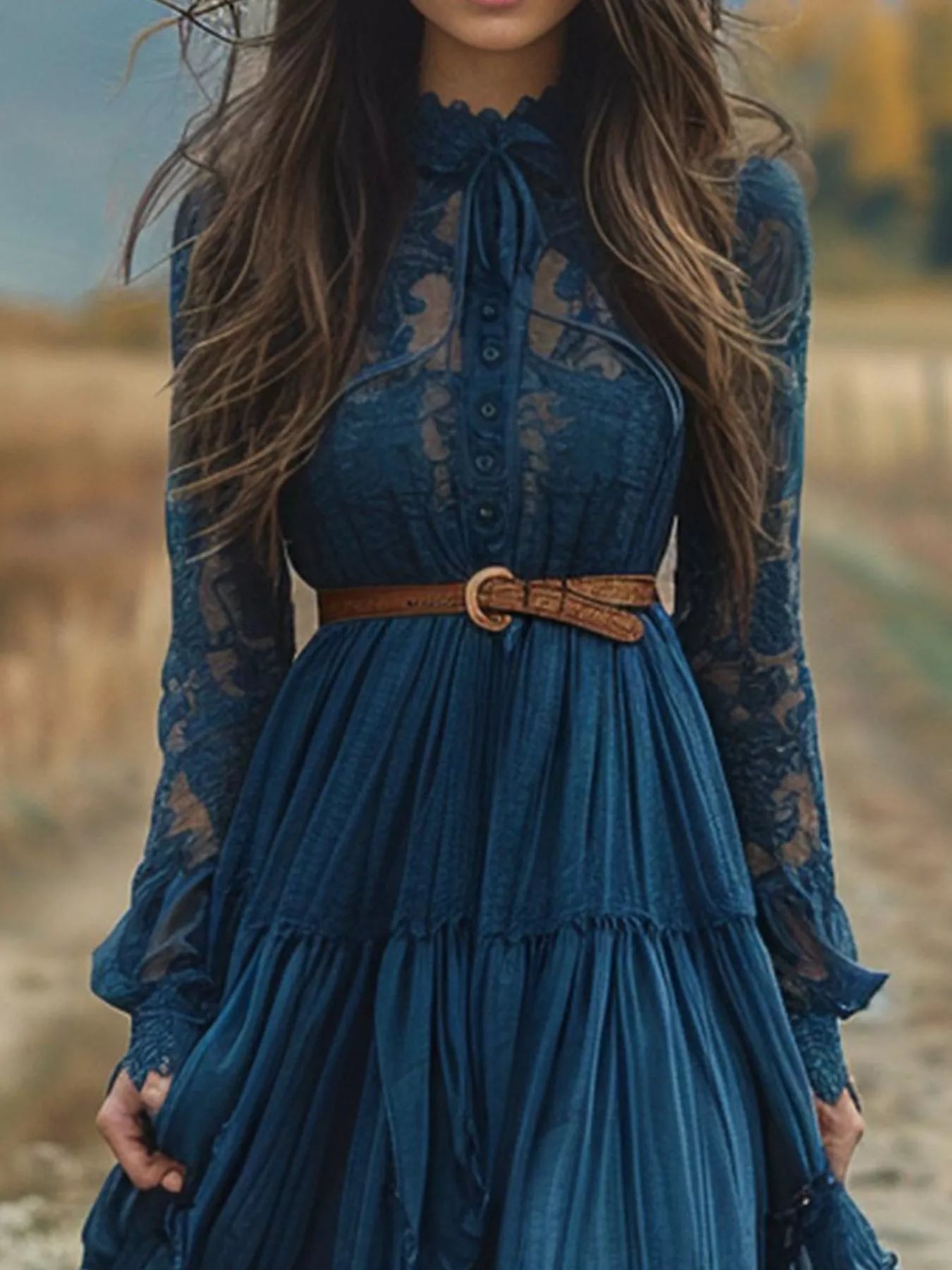Lace Long Sleeve Maxi Dress Secondary image