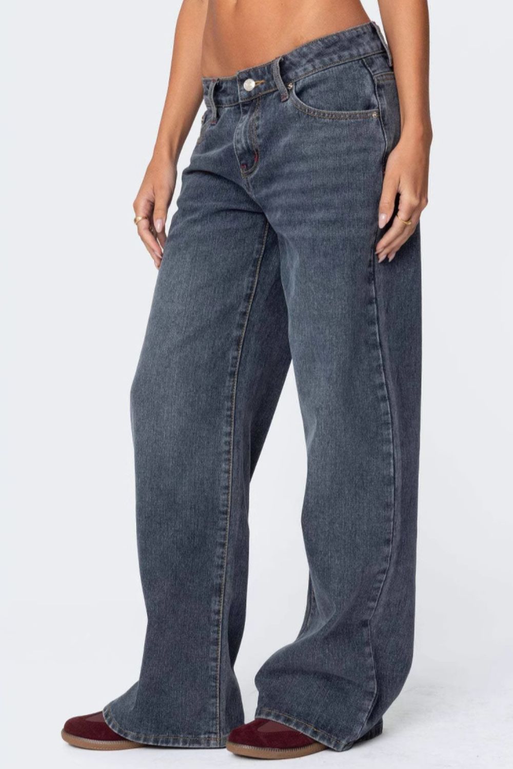Wide Leg Jeans with Pockets - felvior