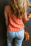 Printed Button Up V-Neck Cami - felvior
