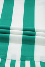 Stripe Colorblock Collar Half Button Shirt