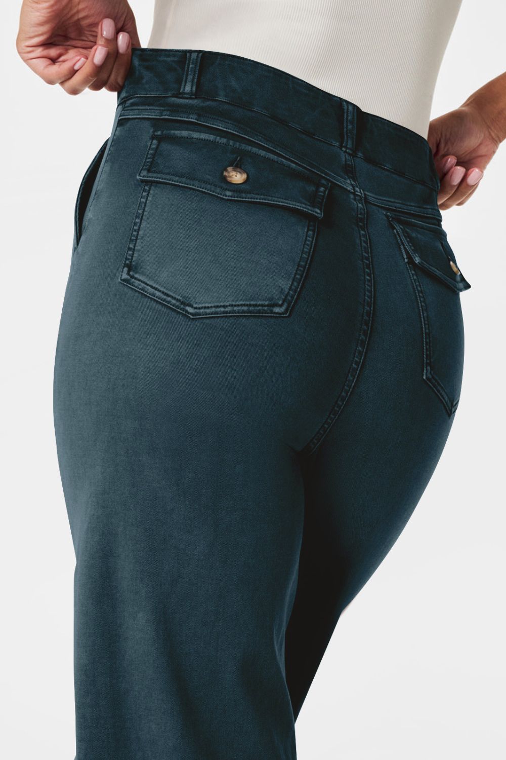 High Waist Jeans with Pockets - felvior