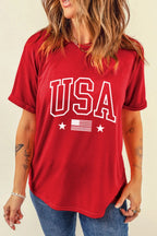 USA American Flag Crewneck T Shirt
