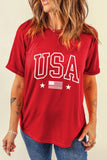 USA American Flag Crewneck T Shirt