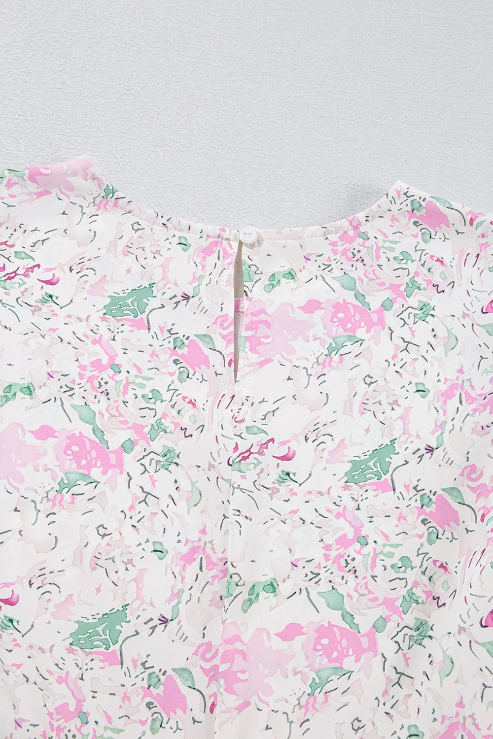 Printed Round Neck Long Sleeve Blouse - felvior