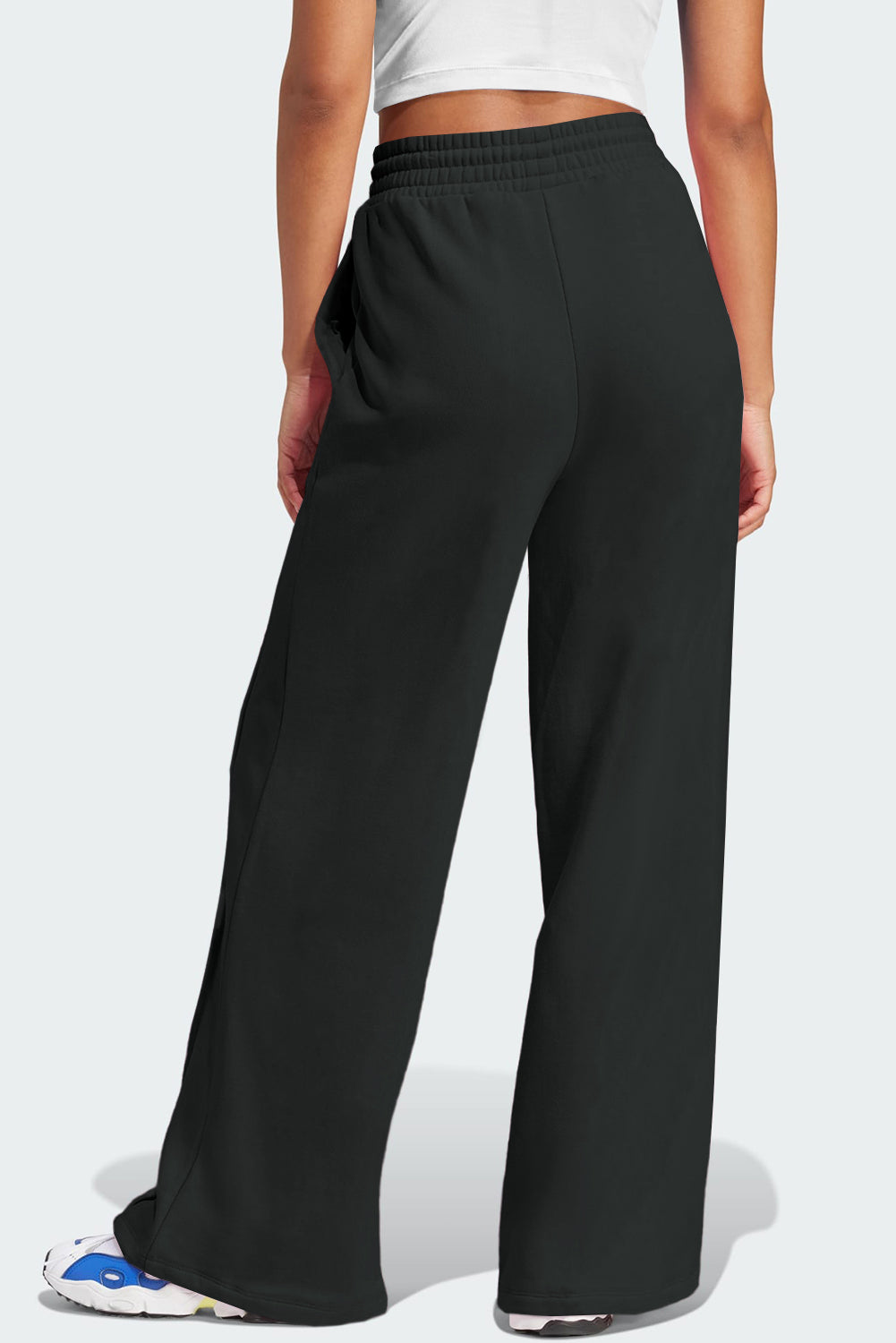 Drawstring Wide Leg Active Pants - felvior