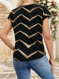 Contrast Round Neck Short Sleeve T-Shirt