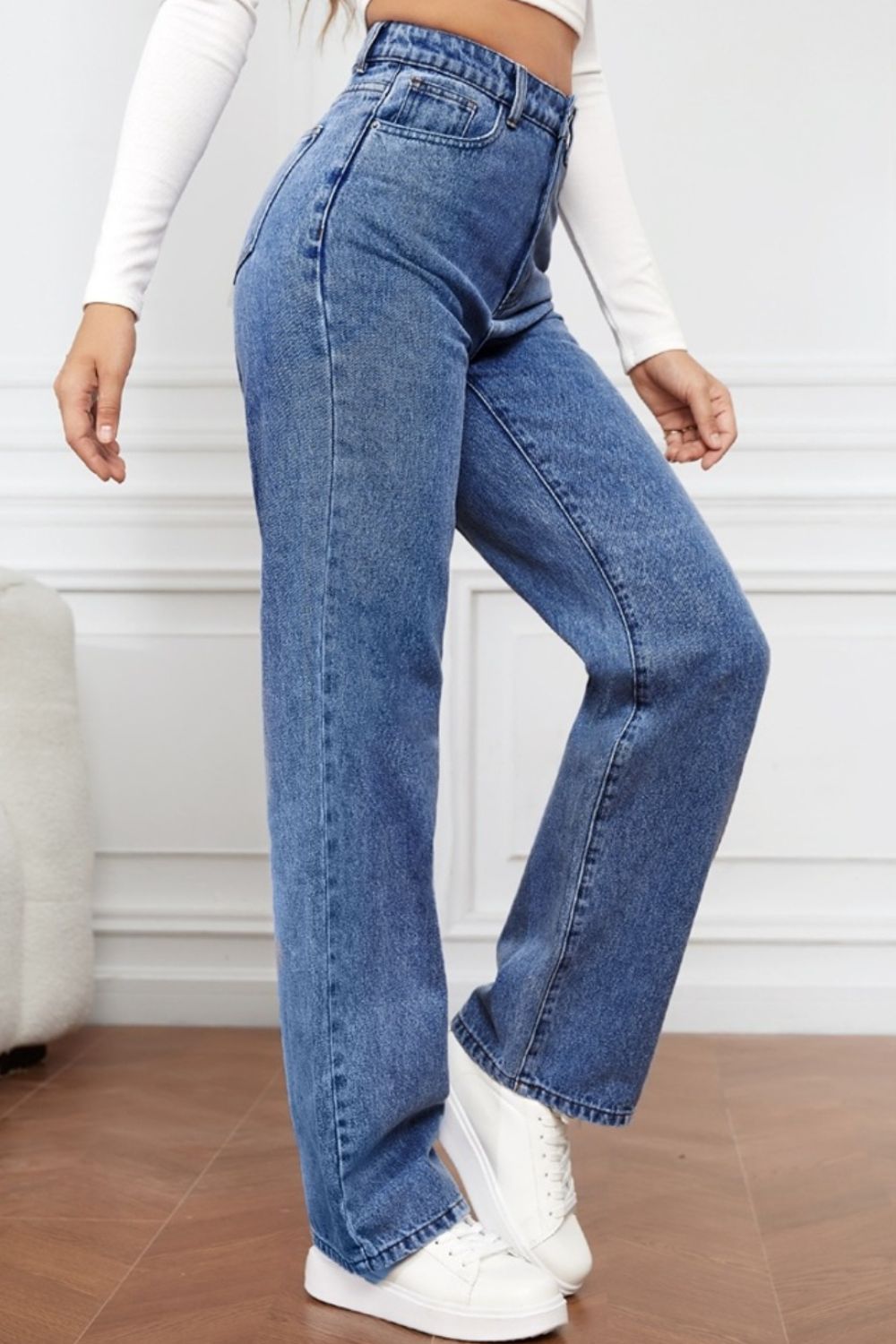 High Waist Straight Jeans - felvior