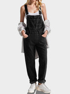 Square Neck Wide Strap Denim Overalls