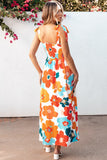 Smocked Printed Square Neck Dress - felvior