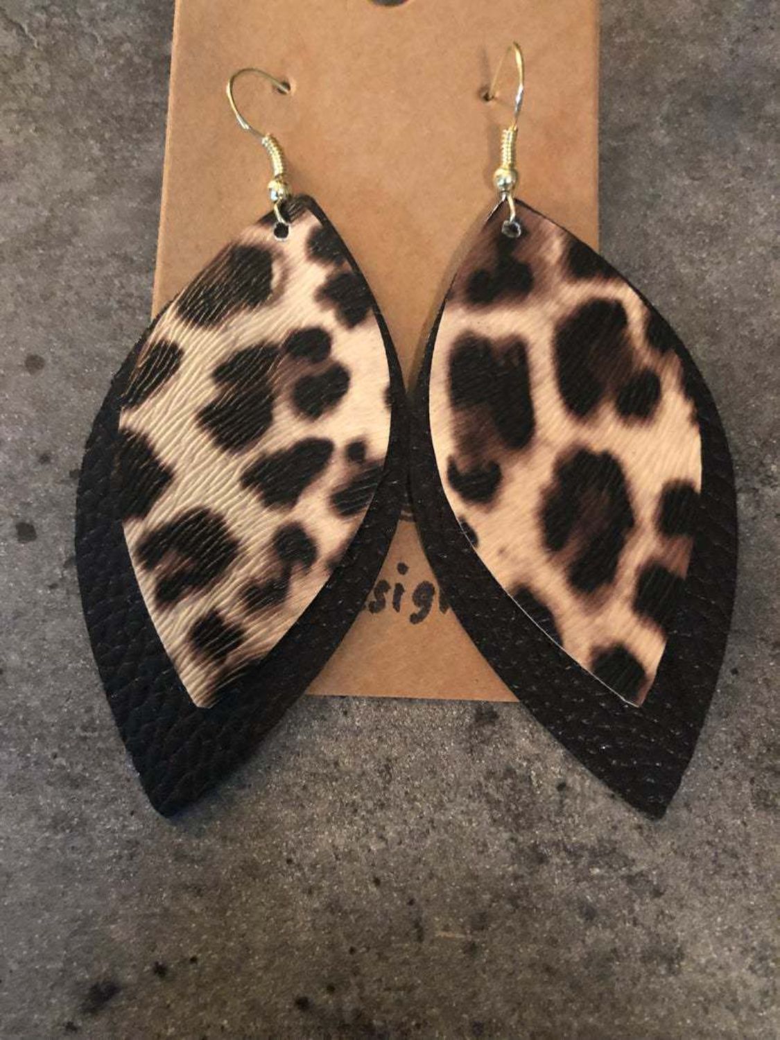 PU Leather Leaf Dangle Earrings - felvior