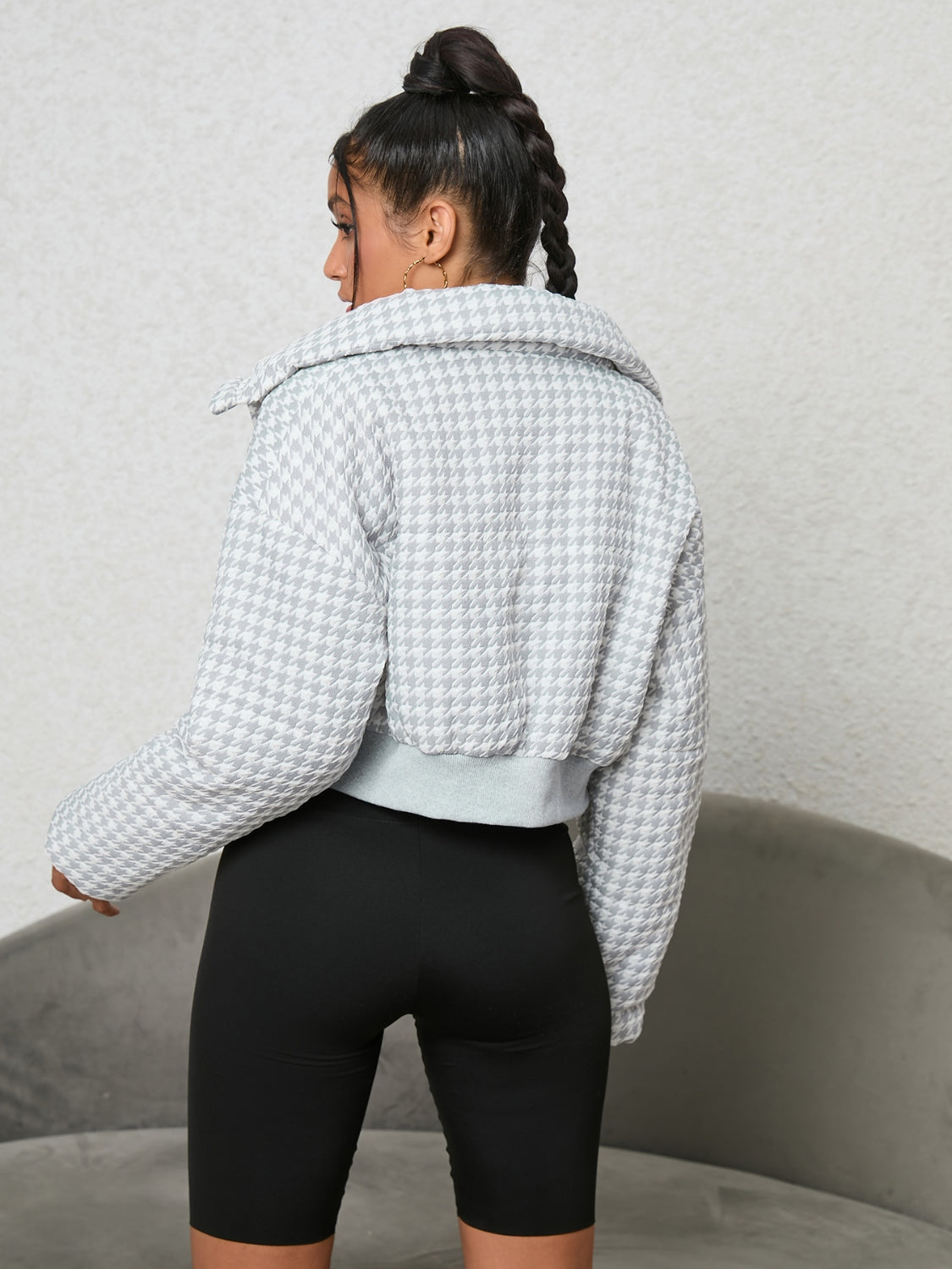 Houndstooth Zip-Up Jacket Secondary image