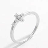 925 Sterling Silver Zircon Cross Ring - felvior