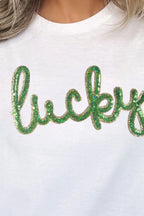 Sequined Lucky St.Patricks Day T-Shirt