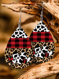 Printed PU Leather Dangle Earrings - felvior