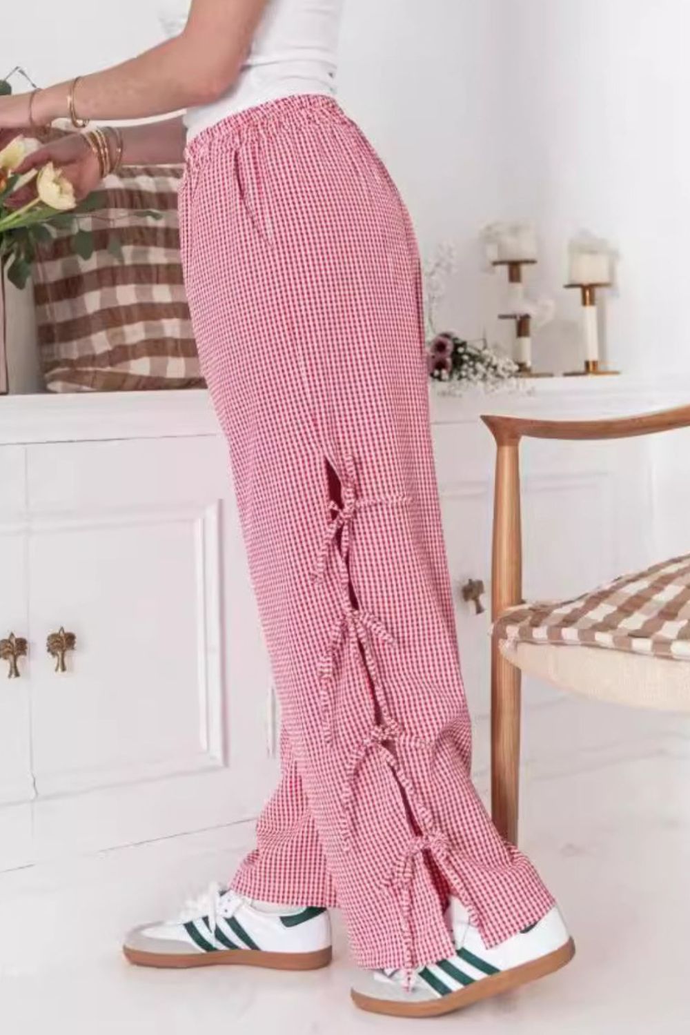 Side Tied Pants with Pockets