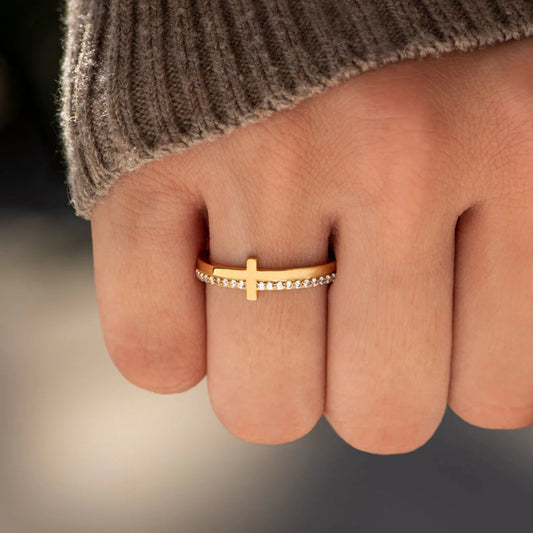 925 Sterling Silver Cross Ring - felvior