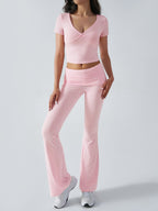 Devine Short Sleeve Top and Bootcut Legging Set