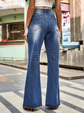 High Rise Bootcut Jeans with Pockets - felvior