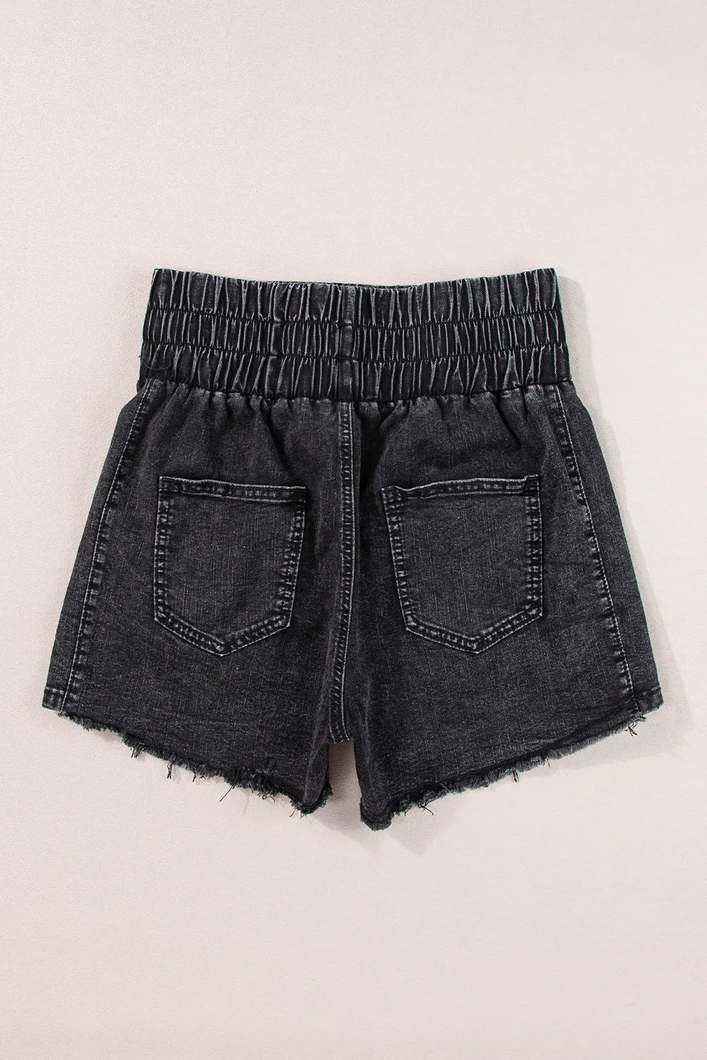 High Waist Raw Hem Denim Shorts - felvior