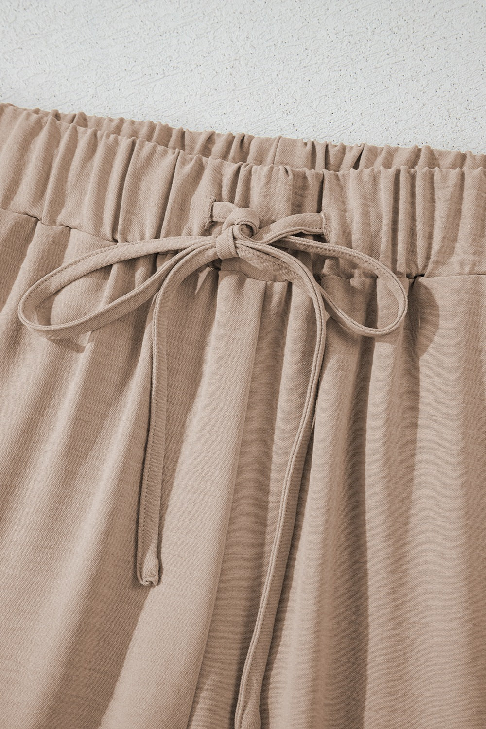 Button Down Vest and Drawstring Wide Leg Pants Set