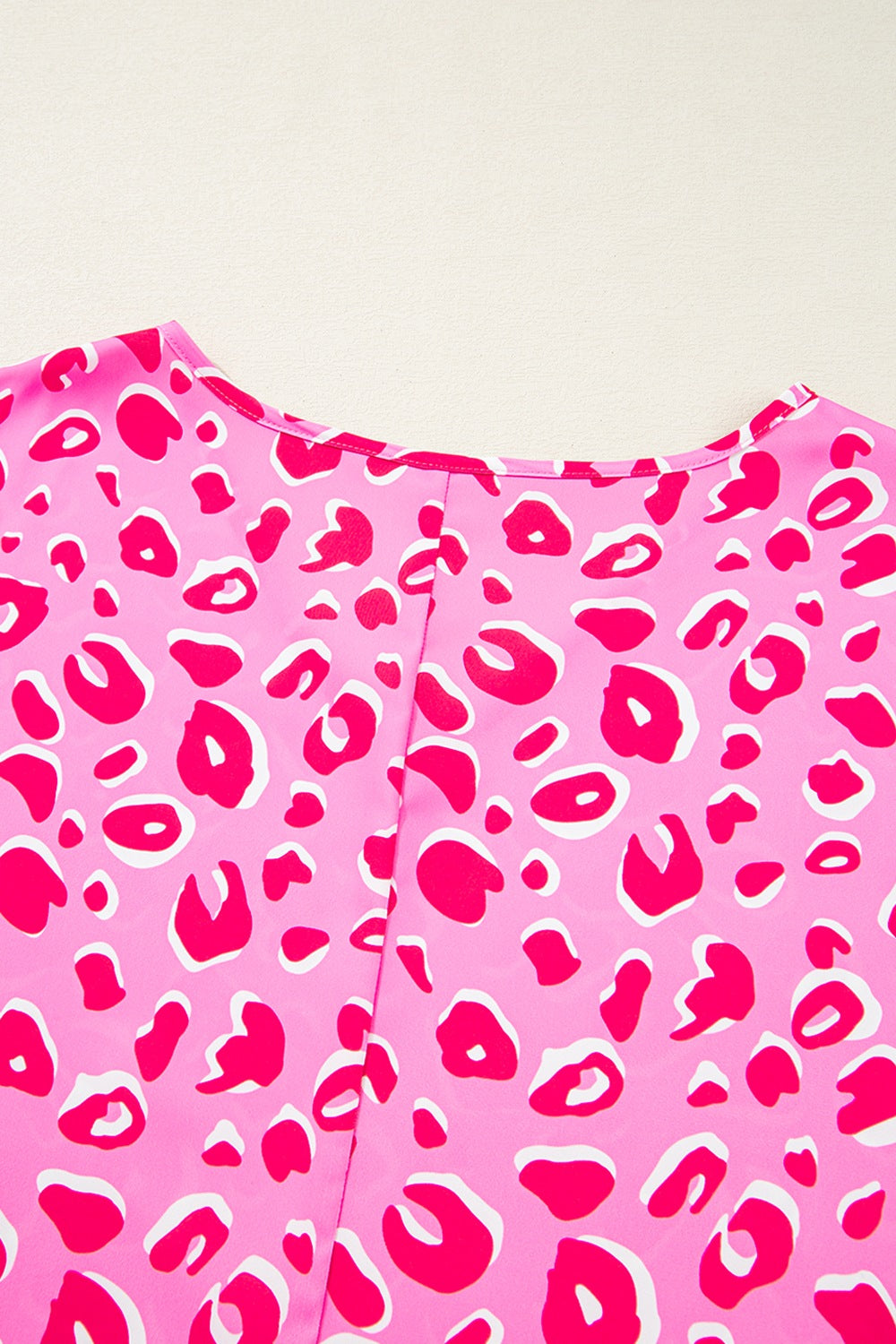 Leopard V Neck Loose Short Sleeve Top