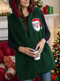 Santa Open Front Hooded Vest Coat - felvior