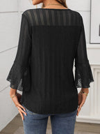Round Neck Three-Quarter Sleeve Top