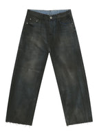 Men's Frayed Hem Jeans with Pockets