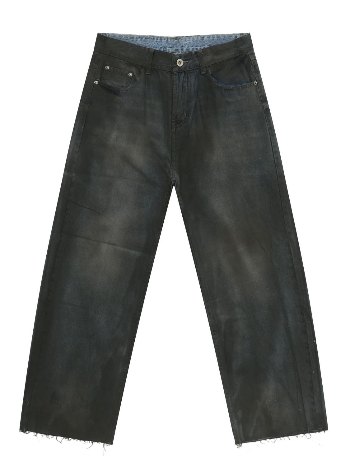 Men's Frayed Hem Jeans with Pockets