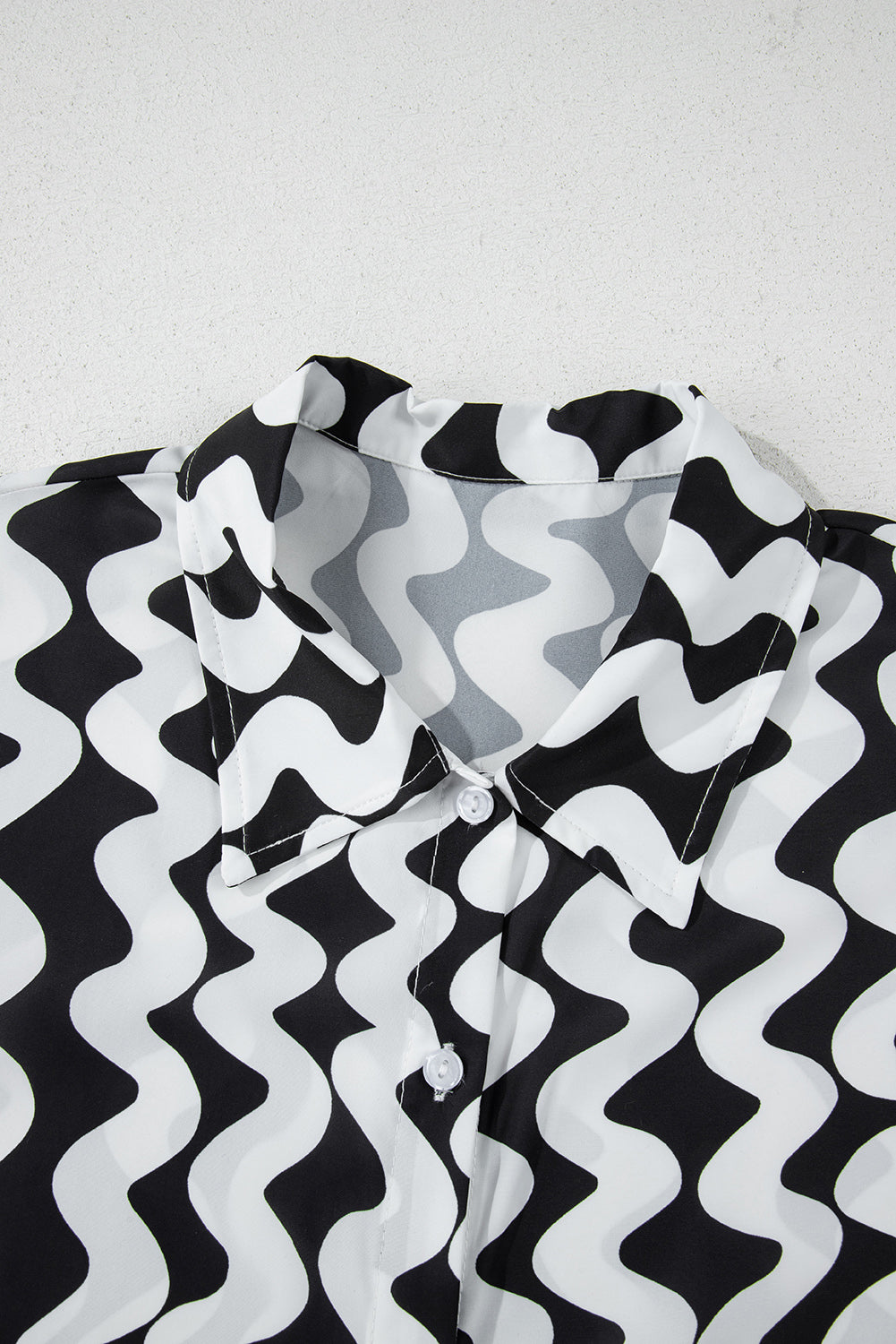 Button Down Contrast Striped Cover-Up