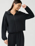 Millennia Zip Up Dropped Shouder Active Hooded - felvior