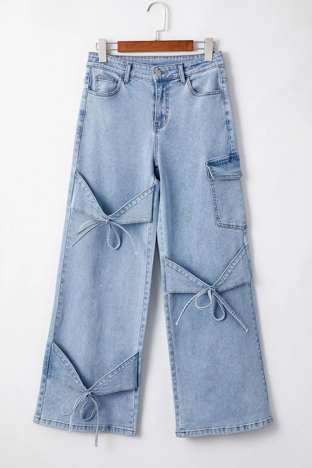 Bowknot Decor Cargo Jeans - felvior