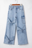 Bowknot Decor Cargo Jeans - felvior