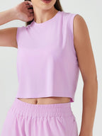 Millennia Round Neck Cropped Active Tank