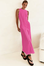 Contrast Stitching Maxi Tank Dress