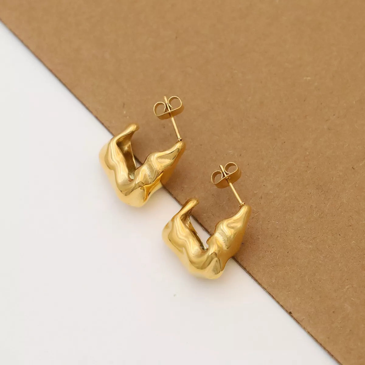 18K Gold-Plated Stud Earrings Secondary image