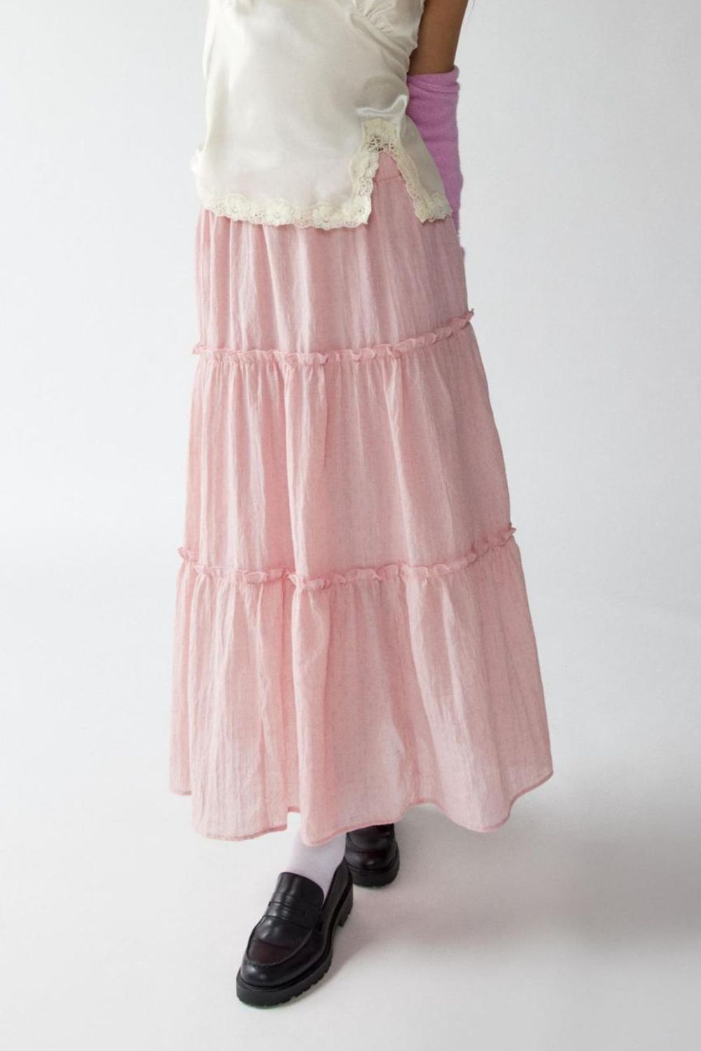 Frill Elastic Waist Skirt - felvior