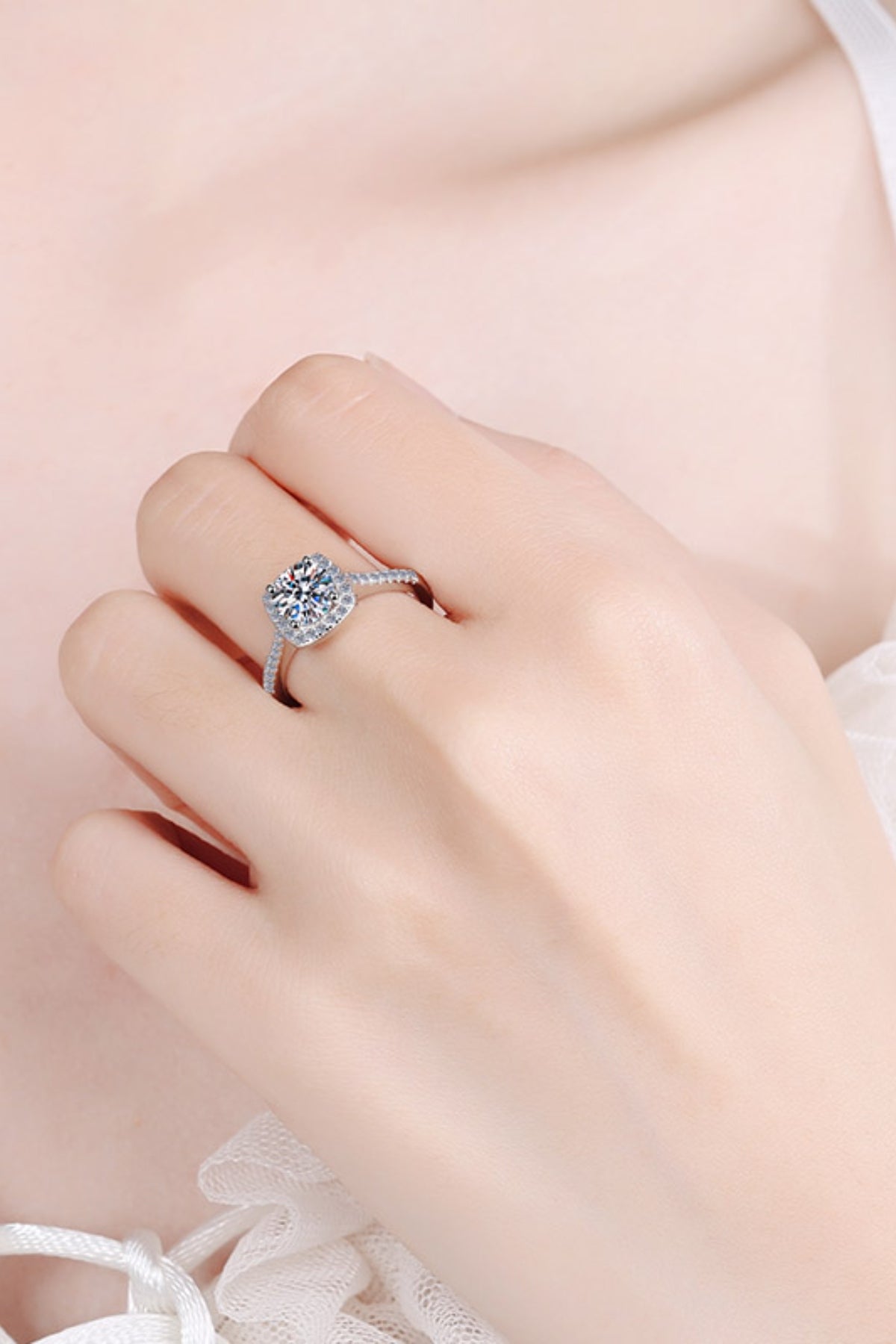 1 Carat Moissanite 925 Sterling Silver Ring - felvior