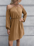 Ivy Lane Cold-Shoulder Crisscross Mini Dress - felvior