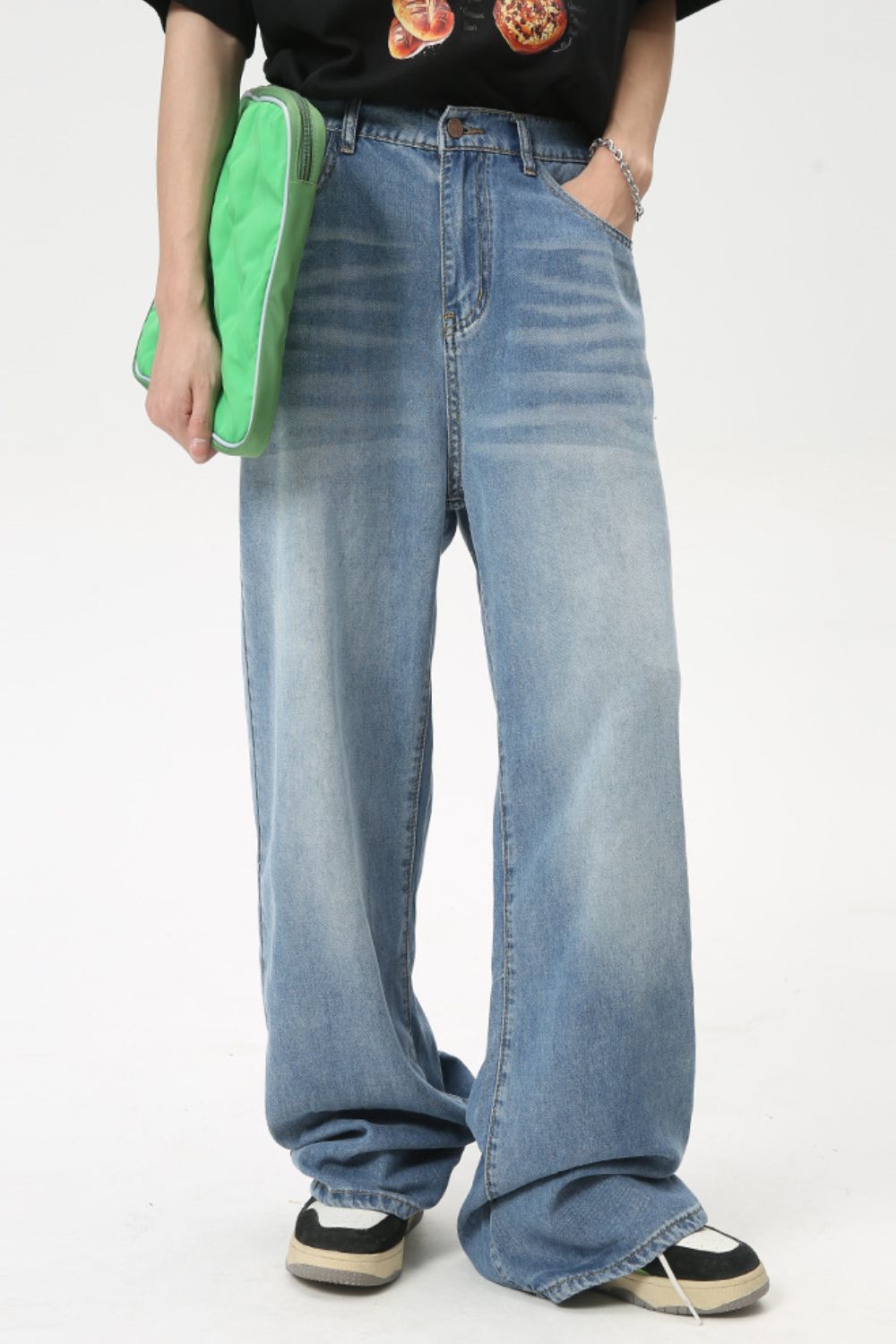 Men's Washed Straight Jeans Hauptbild