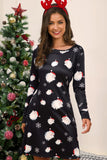 Full Size Christmas Long Sleeve Dress - felvior