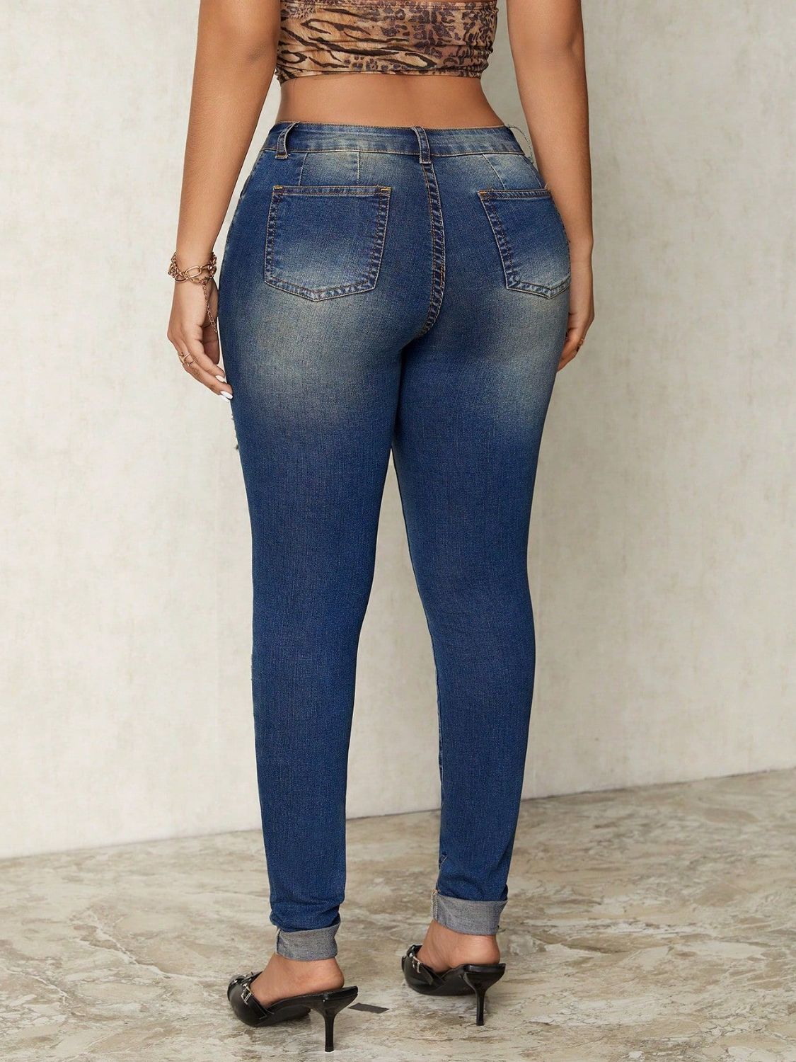 Distressed Skinny Jeans - felvior