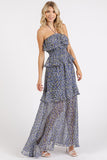 Mittoshop Ruffled Smocked Floral Halter Neck Maxi Dress - felvior
