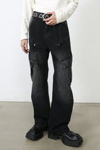 Men's Baggy Jeans with Cargo Pockets