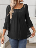 Round Neck Three-Quarter Sleeve Top