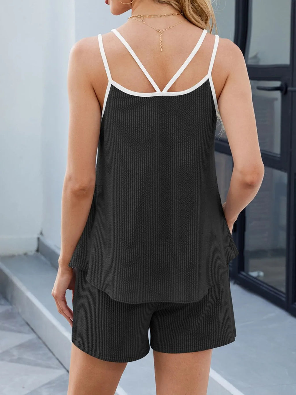 Double Spaghetti Strap Cami and Shorts Set